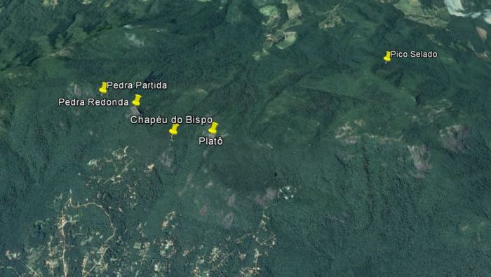 mapa montanhas em monte verde