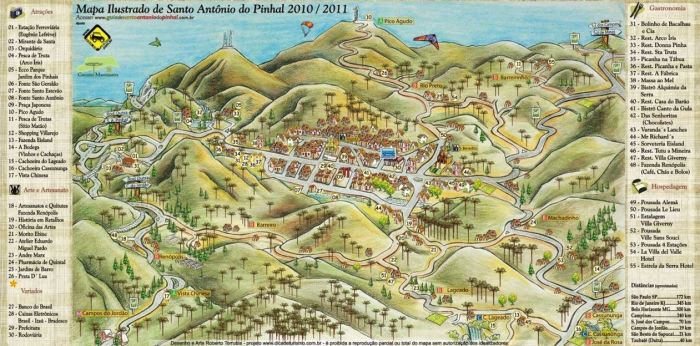 Mapa turístico S A Pinhal
